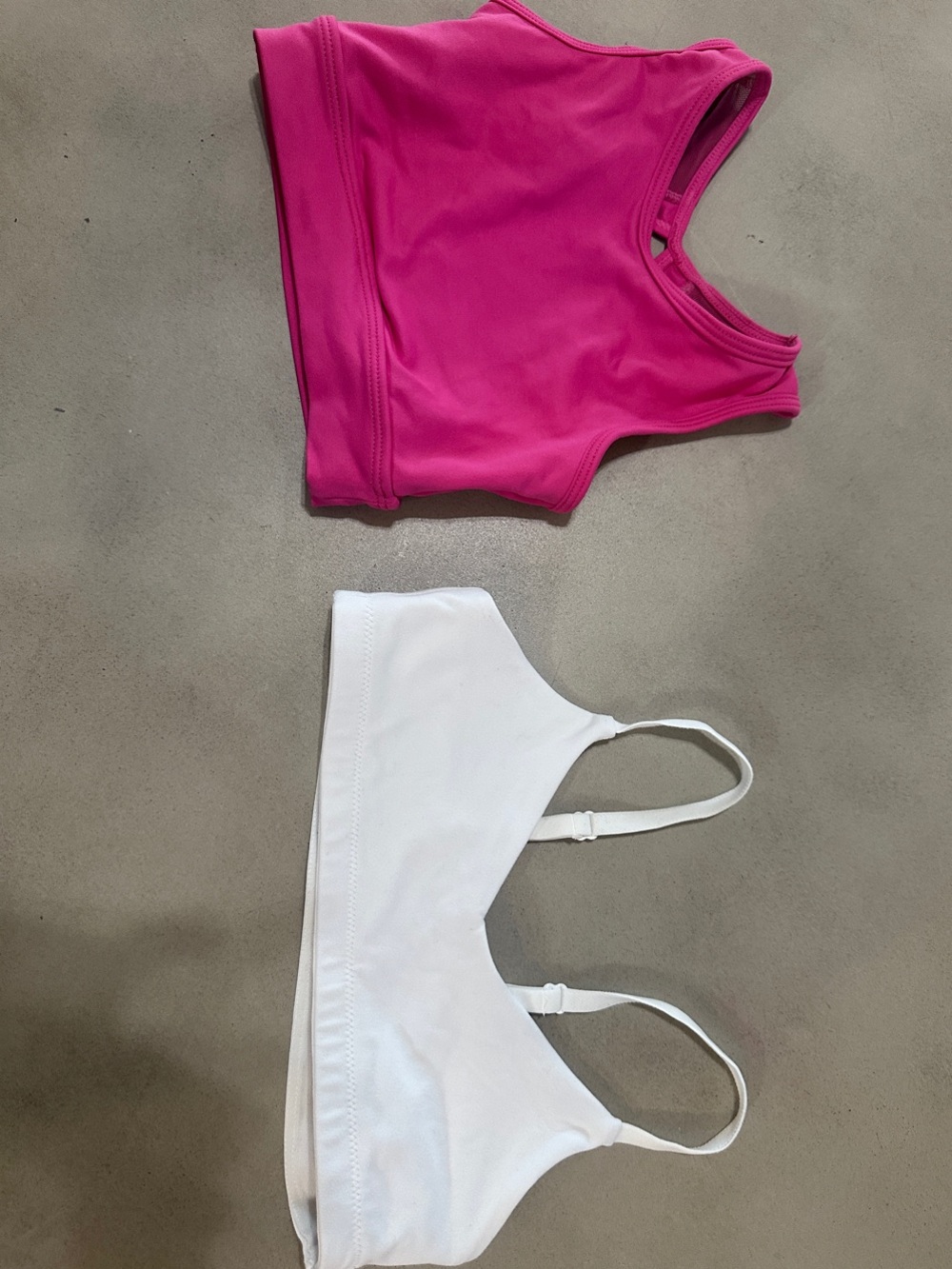 Pink Sports Crop Top & White Bralette Duo